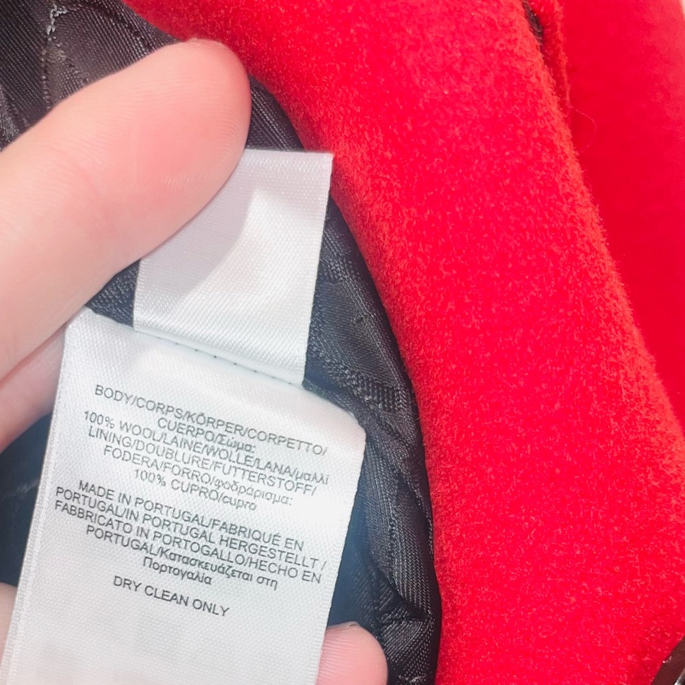 ❤️ Brooks Brothers Red Wool Trench Coat – Size Small – 100% Wool - Picture 3 of 7